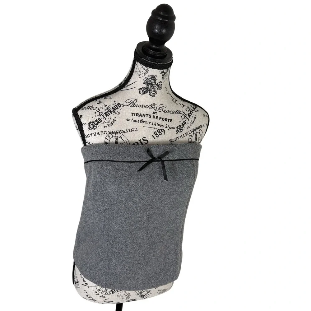 Strapless Crop Top Women Sz XL Gray Side Zip Gabardine Style‎ Bustier Cocktail